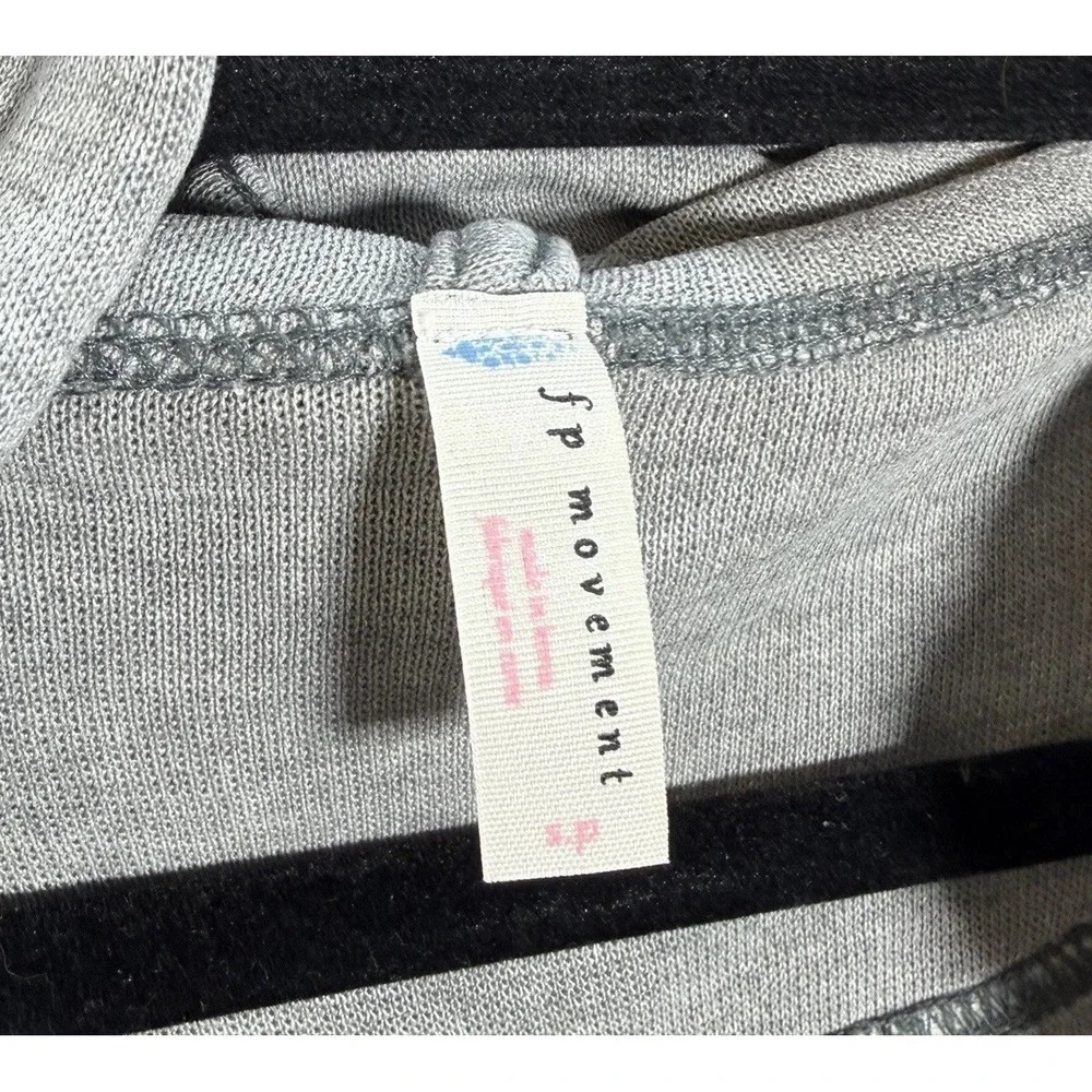 FP Free People Movement Hoodie Womens Sz S Full Zip Slouchy Full Zip Gray Boho